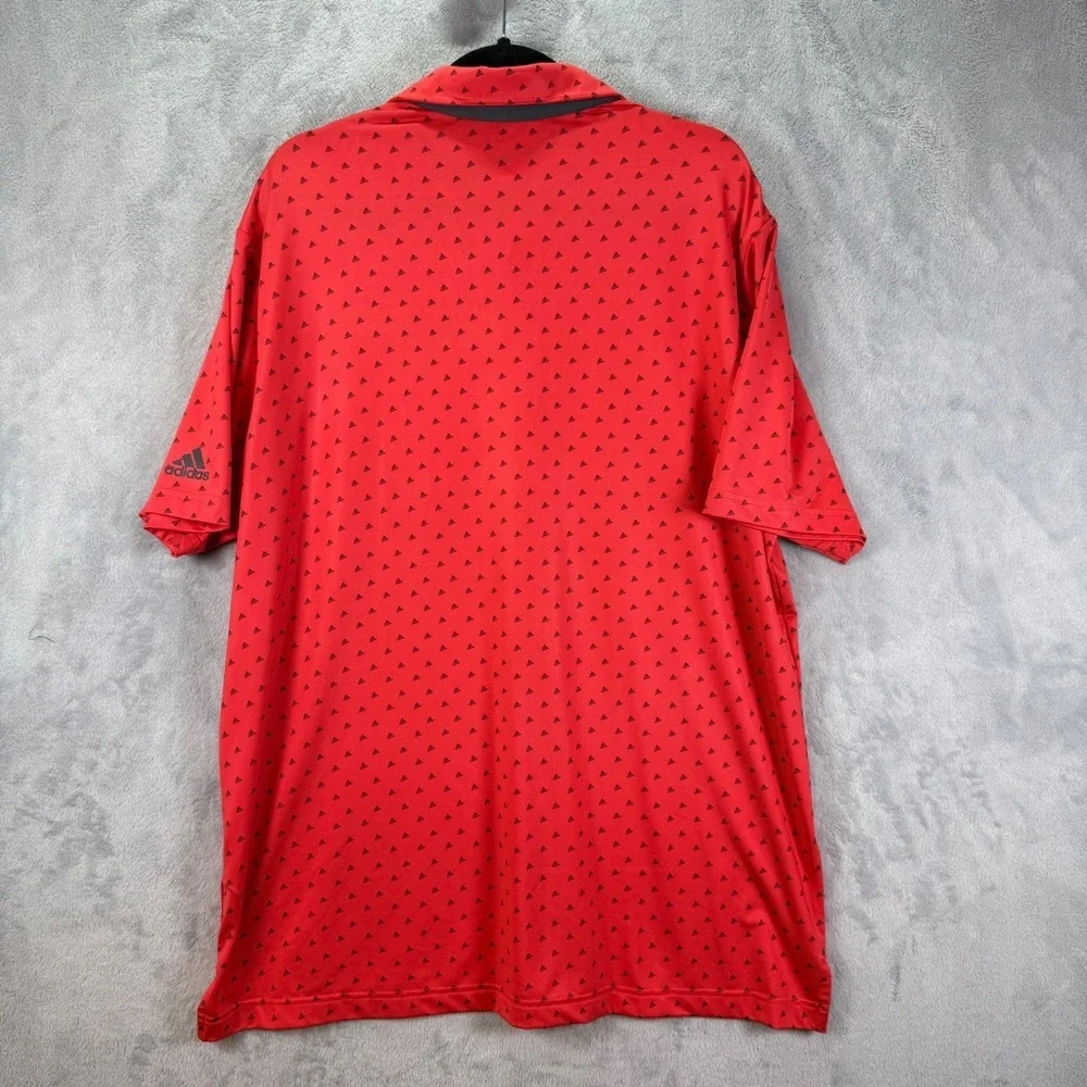 Adidas Men's Polo Shirt Size XL Red Black Logo Outdoor Collared Golf